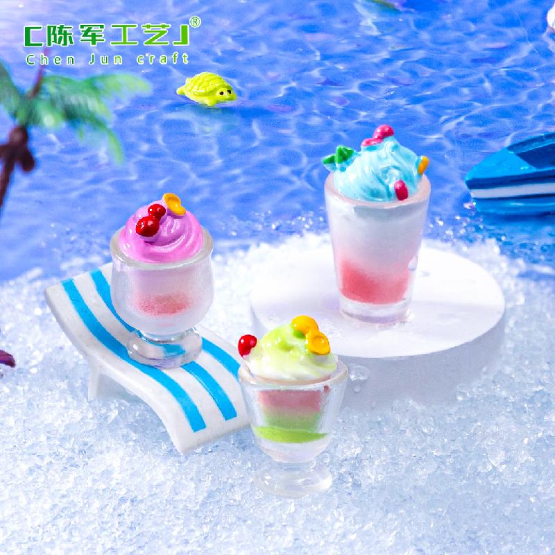 Phụ Kiện Tiểu Cảnh 微景观创意仿真彩虹冰淇淋食玩 DIY装饰品盲袋配件迷你桌面小摆件