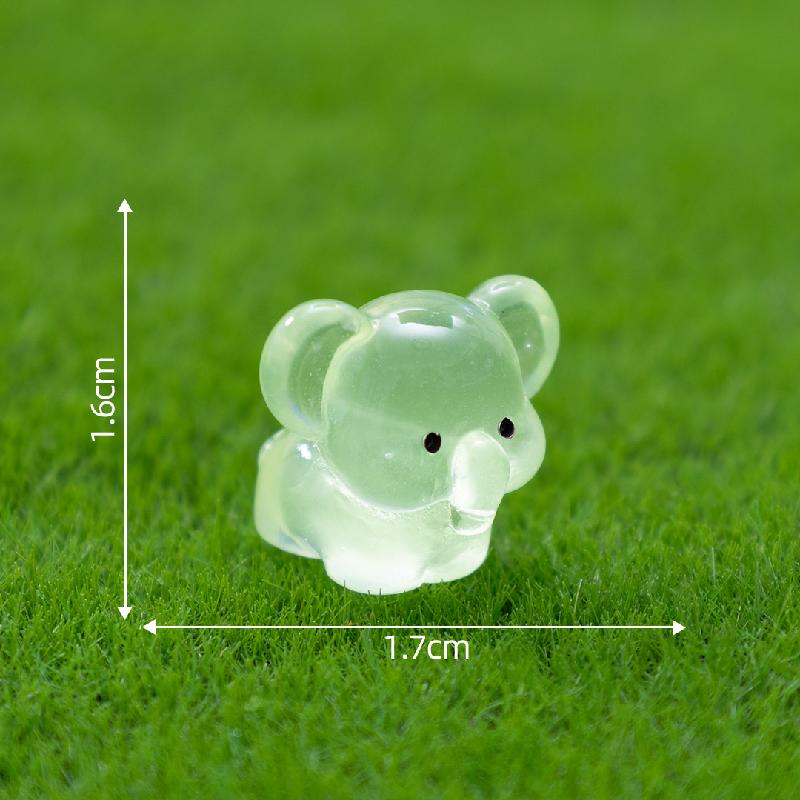 Tiểu cảnh voi phát sáng DIY, phụ kiện tiểu cảnh mini treo bàn resin đáng yêu (ZC-1079)