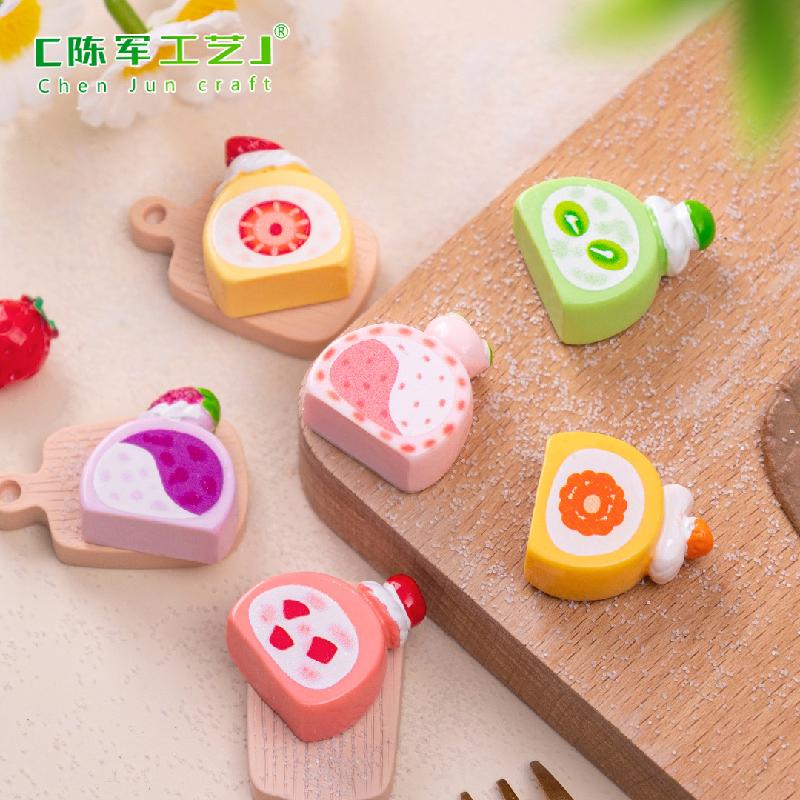 Phụ Kiện Tiểu Cảnh 微景观创意仿真甜品水果蛋糕卷食玩 DIY装饰品配件微缩迷你小摆件