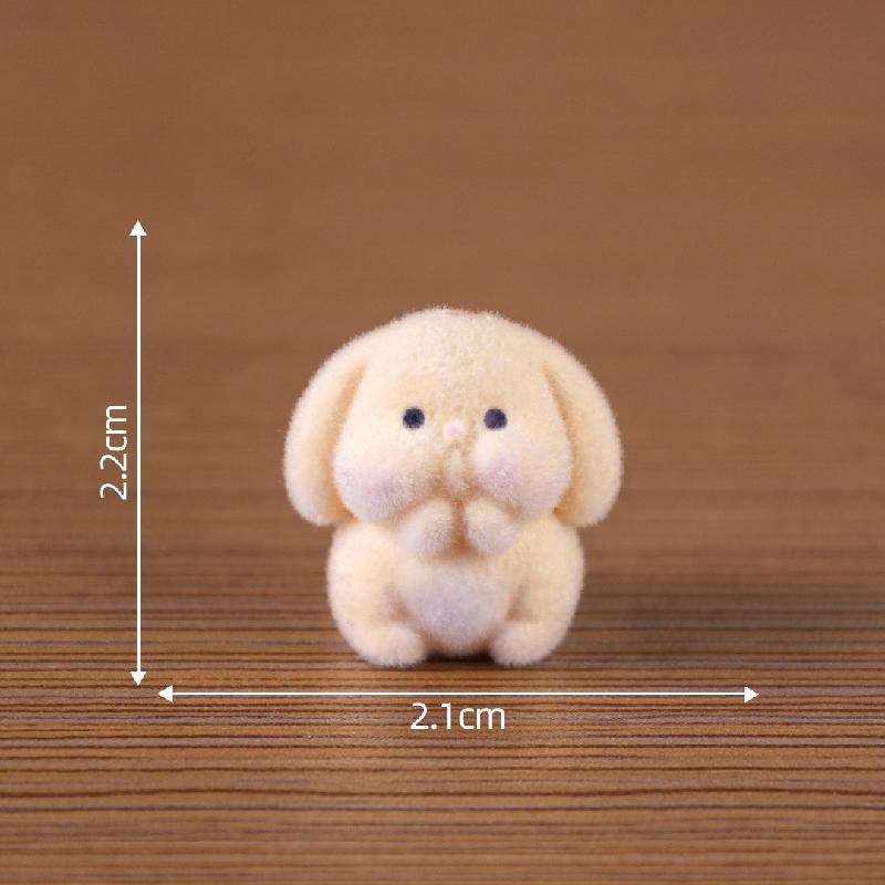 Tiểu cảnh thỏ nhung DIY, phụ kiện tiểu cảnh mini treo bàn, móc khóa, bag cute (ZC-1110)