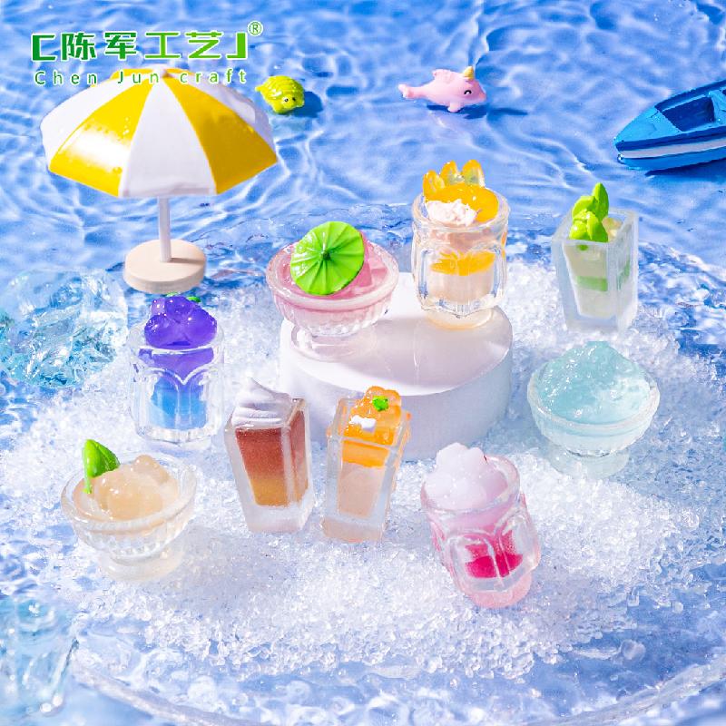 Phụ Kiện Tiểu Cảnh 微景观创意仿真夜光夏日冰饮食玩 DIY装饰品挂配件迷你桌面小摆件
