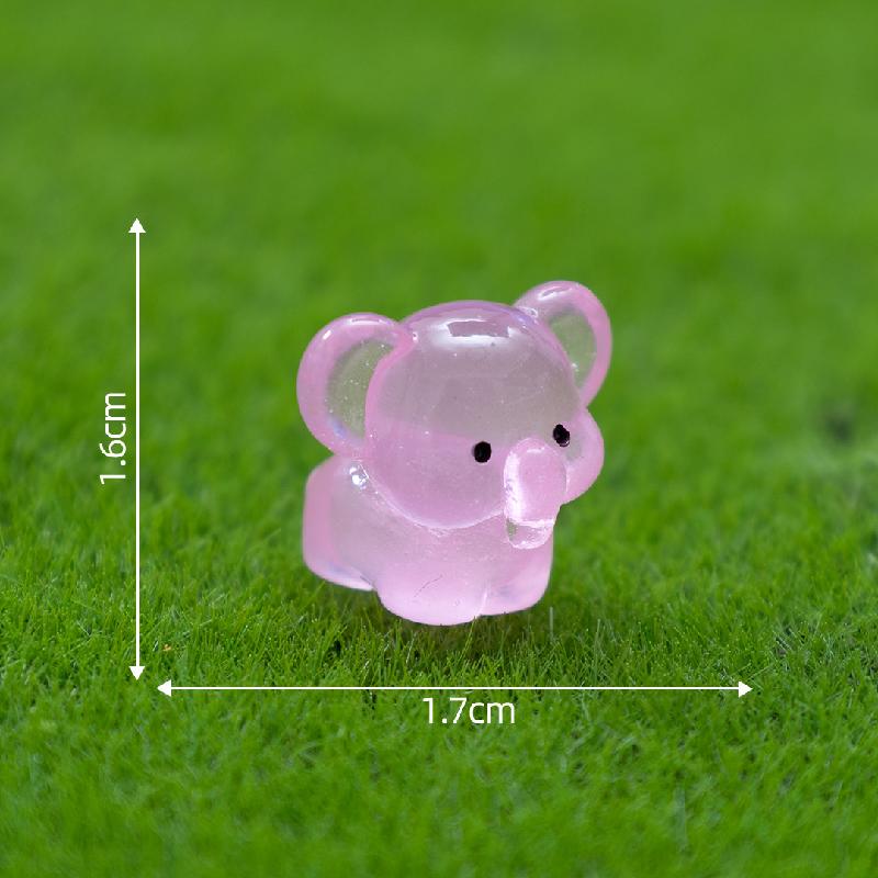 Tiểu cảnh voi phát sáng DIY, phụ kiện tiểu cảnh mini treo bàn resin đáng yêu (ZC-1079)