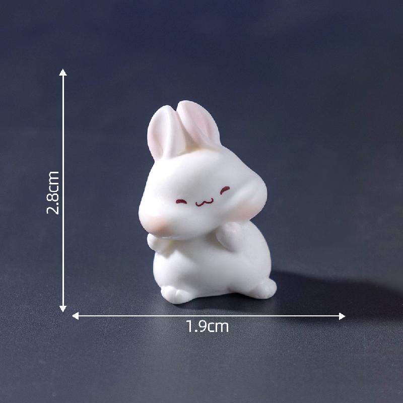 Tiểu cảnh thỏ trung thu, bánh trung thu DIY, phụ kiện treo xe tiểu cảnh mini (ZC-735)