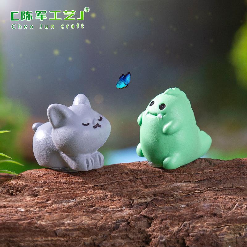 Phụ Kiện Tiểu Cảnh 微景观创意迷你小猪小猫动物萌粒 DIY装饰配件迷你车载桌面小摆件