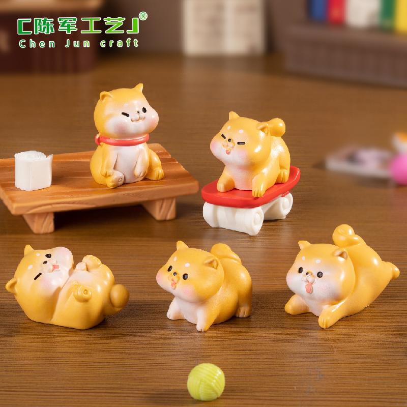 Phụ Kiện Tiểu Cảnh 微景观创意可爱调皮小狗娃娃屋 DIY装饰品配件迷你车载桌面小摆件