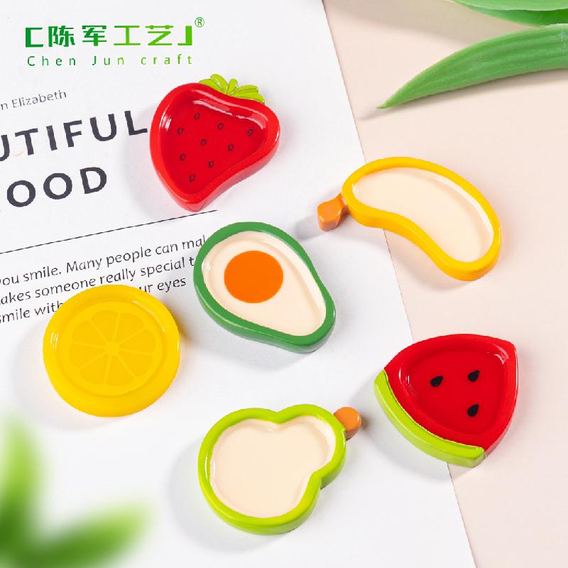 Phụ Kiện Tiểu Cảnh 微景观水果托盘西瓜草莓食玩 DIY奶油胶发夹装饰品配件迷你小摆件