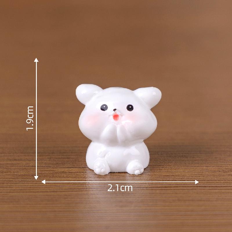 Tiểu cảnh cún trắng tròn DIY, phụ kiện tiểu cảnh mini xe bàn garden resin đáng yêu cute (ZC-1412)