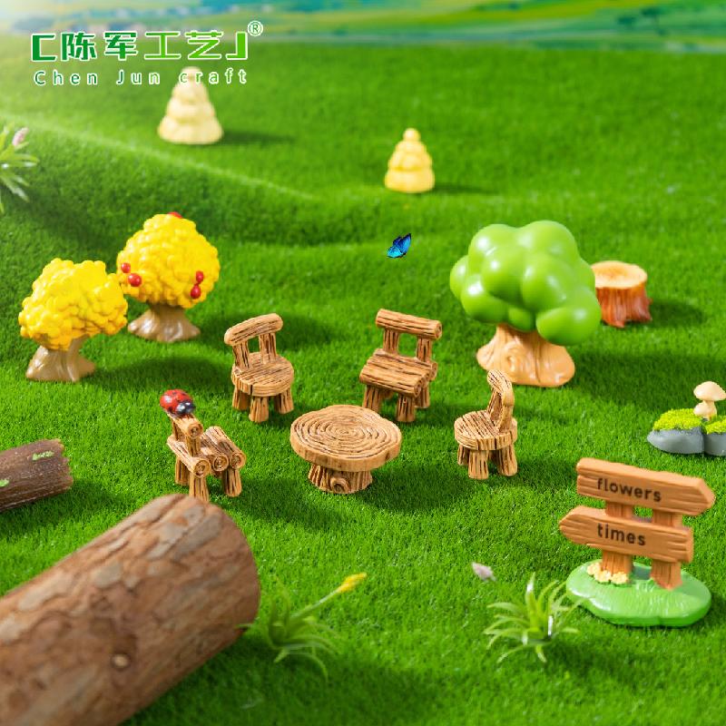 Phụ Kiện Tiểu Cảnh 微景观创意休闲板凳小狐仙园艺造景 DIY装饰品配件迷你桌面小摆件