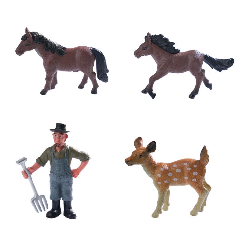 Tiểu cảnh nông trại: ngựa chạy, nông dân DIY, phụ kiện treo bàn tiểu cảnh mini (ZC-499)