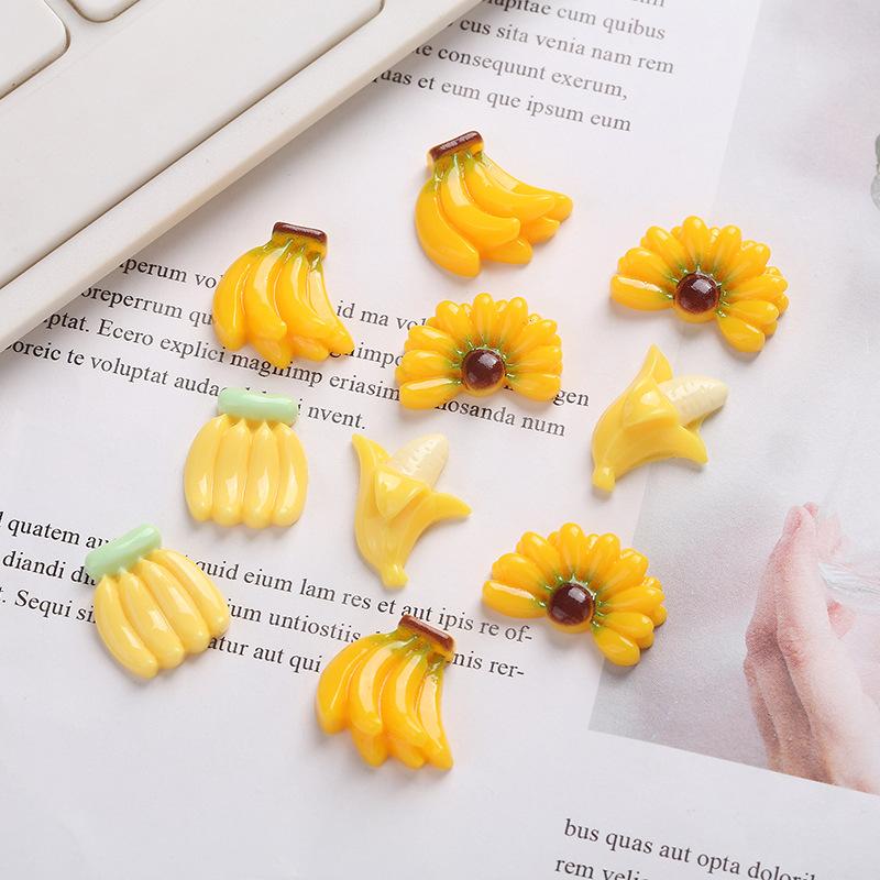Charm chuối DIY trang trí vỏ điện thoại & kẹp tóc (FF-123)