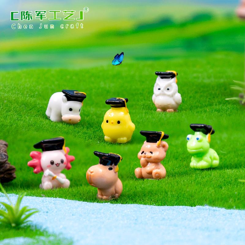 Phụ Kiện Tiểu Cảnh 微景观博士青蛙猫头鹰博士帽园艺造景 DIY装饰品挂配件迷你小摆件