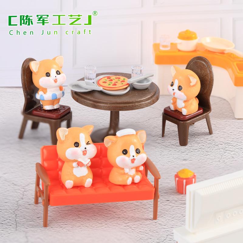 Tiểu cảnh chó Corgi đáng yêu resin trang trí chậu cây (ZC-668)