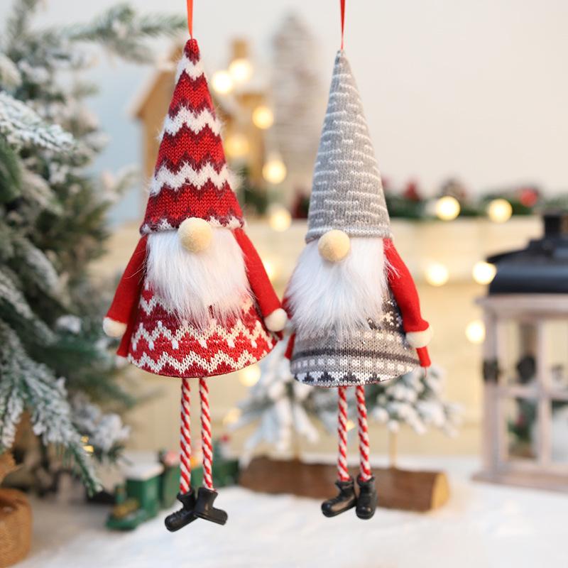 Trang Trí Noel Đồ trang trí Giáng Sinh mới: mô hình ông già Noel không mặt, búp bê đan, móc treo trang trí.