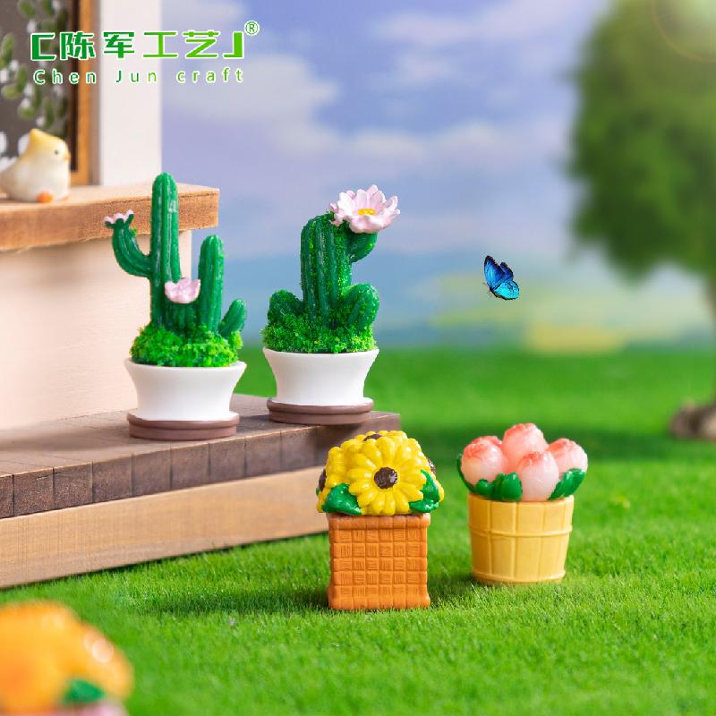 Phụ Kiện Tiểu Cảnh 微景观创意仿真仙人掌多肉盆盆摘植物造景 DIY装饰配件迷你小摆件