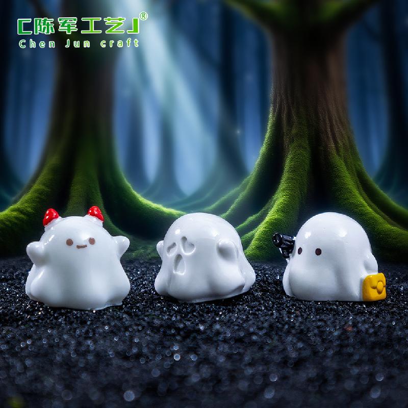 Phụ Kiện Tiểu Cảnh 跨境微景观创意实色可爱鬼恶魔萌粒 DIY装饰配件迷你万圣节小摆件