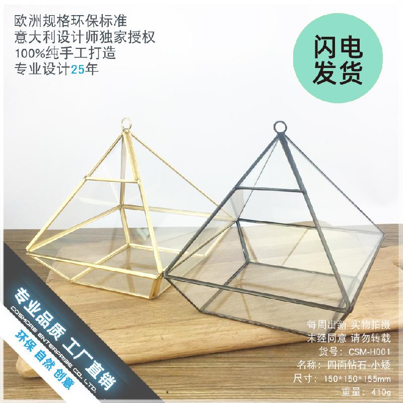 Chậu Đa Giác Nhà kính kim cương 4 mặt Terrarium (DG-236)