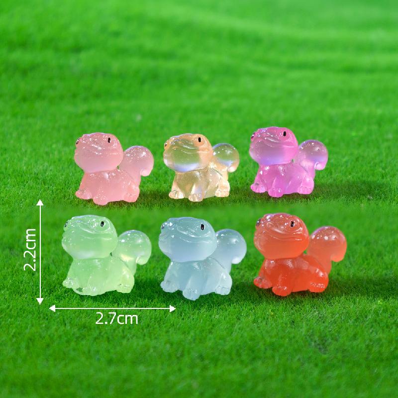 Tiểu cảnh cún & hà mã phát sáng DIY, phụ kiện tiểu cảnh mini treo bàn resin garden cute (ZC-1417)
