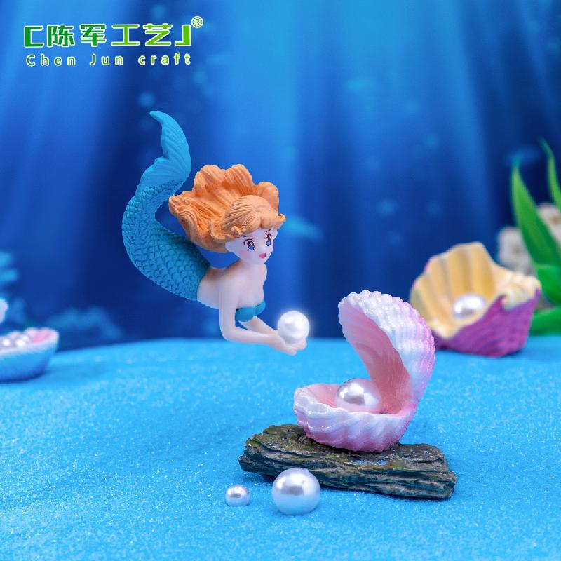 Phụ Kiện Tiểu Cảnh 微景观创意礁石美人鱼鱼缸水族造景 DIY装饰配件PVC微缩场景小摆