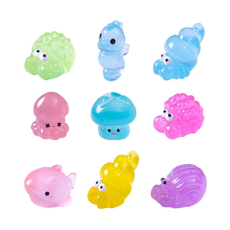 Tiểu cảnh hải cẩu, cua, cá ngựa phát sáng DIY, phụ kiện tiểu cảnh mini resin garden cute (ZC-1416)