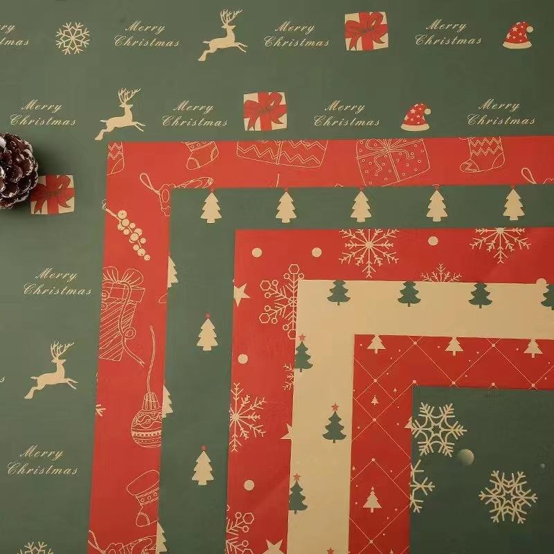 Trang Trí Noel Giấy gói quà Giáng Sinh: giấy gói hoa, giấy gói quà lớn, giấy gói dày, bao bì lễ hội, giấy gói sách.