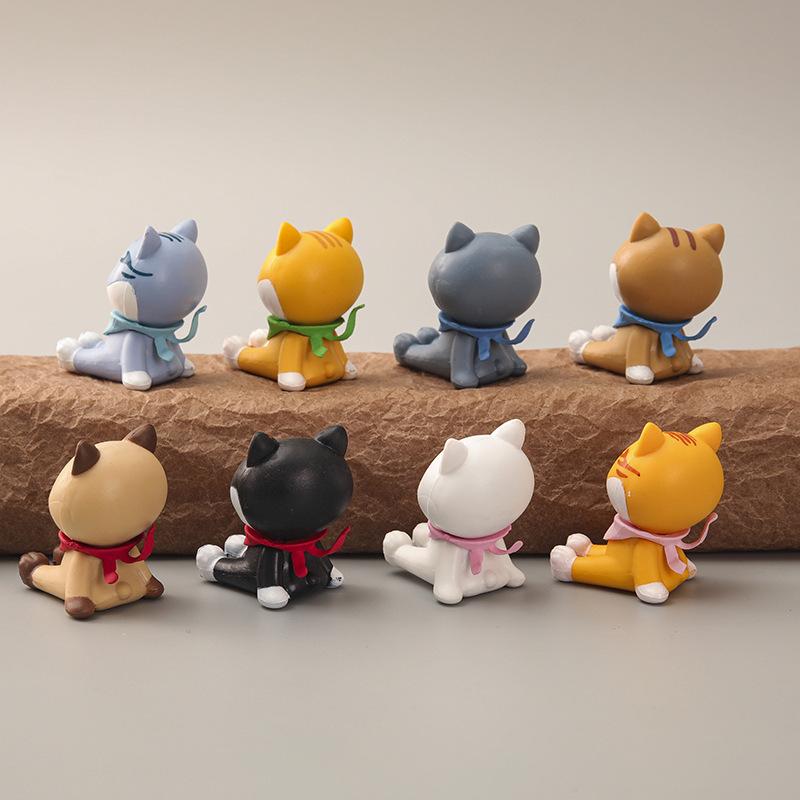 8 Mẫu, bức tranh mèo ngồi cổ điển, hoạt hình, dễ thương, mèo nhỏ đồ chơi để trang trí. ZZ-102