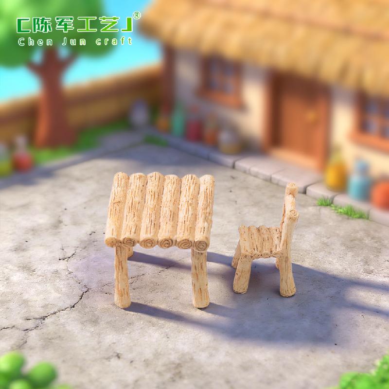 Phụ Kiện Tiểu Cảnh Tiểu cảnh bàn ghế vuông, phụ kiện trang trí cây cảnh mini (ZC-172)