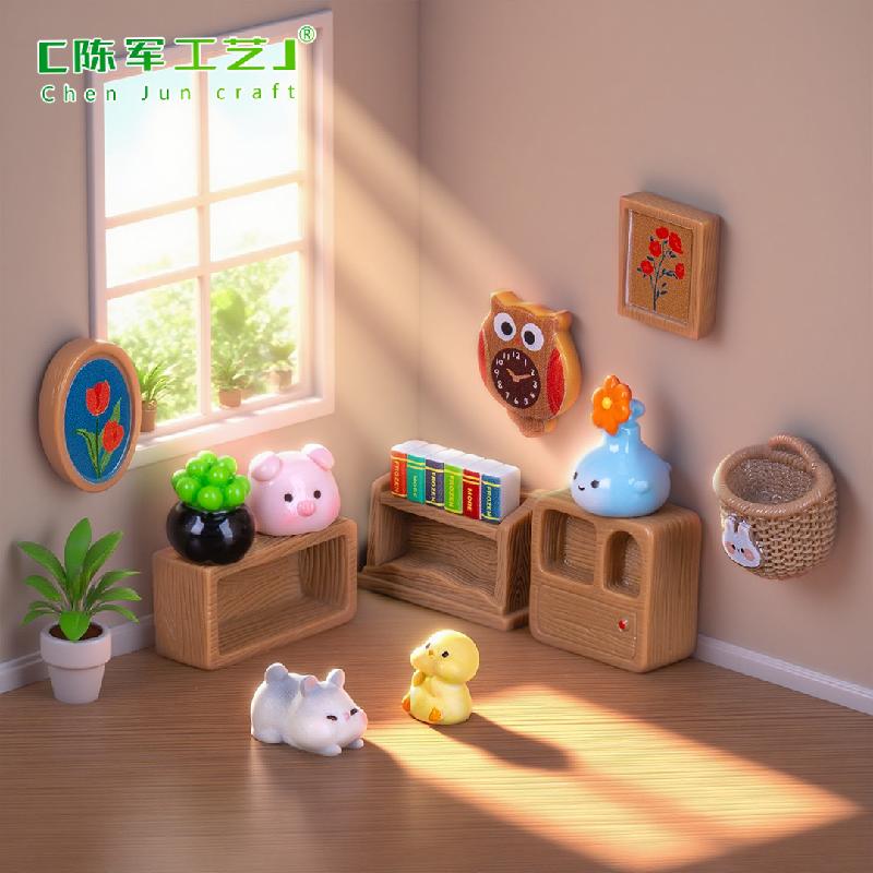 Phụ Kiện Tiểu Cảnh 微景观创意壁画多肉盆摘家居娃娃屋 DIY装饰品配件迷你树脂小摆件