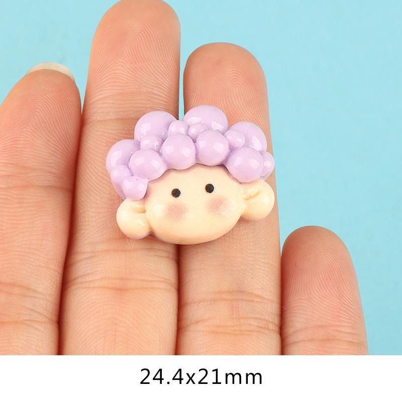 新款亮面女孩头 diy奶油胶自制手机壳发夹饰品树脂配件批发
