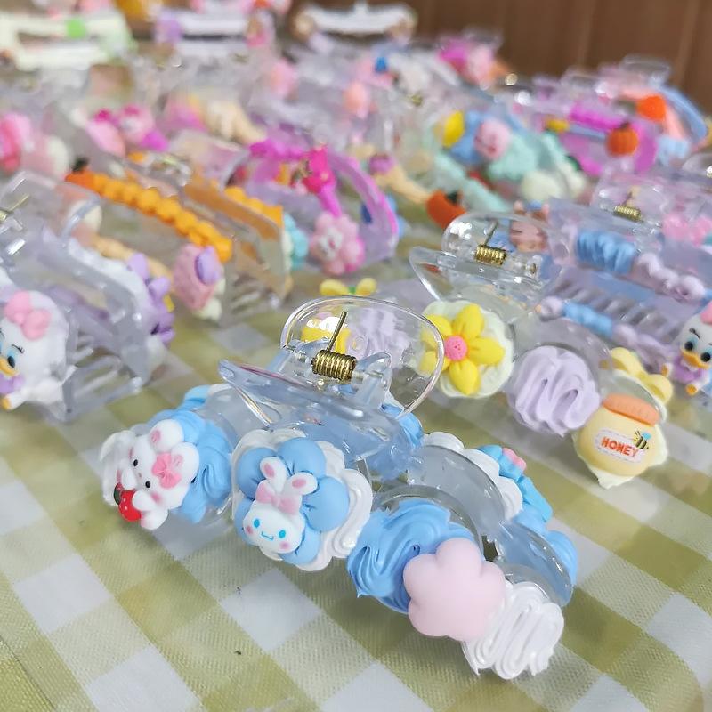 可爱卡通奶油胶发夹子材料包手工制作diy抓夹饰品树脂配件套装