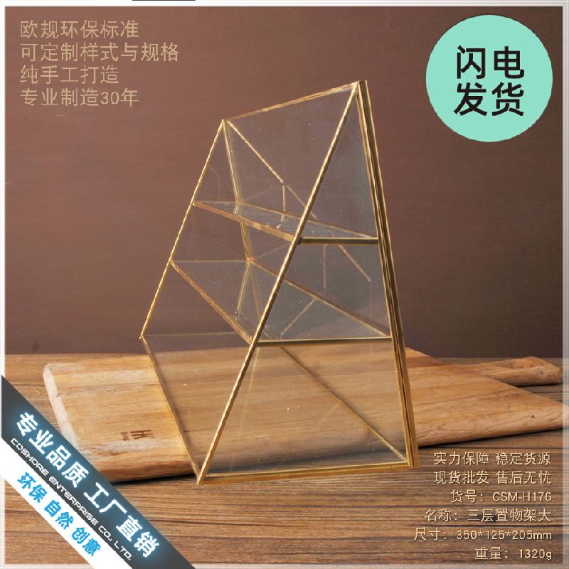Chậu Đa Giác Kệ kính trưng bày nước hoa, trang sức phong cách châu Âu (DG-78)