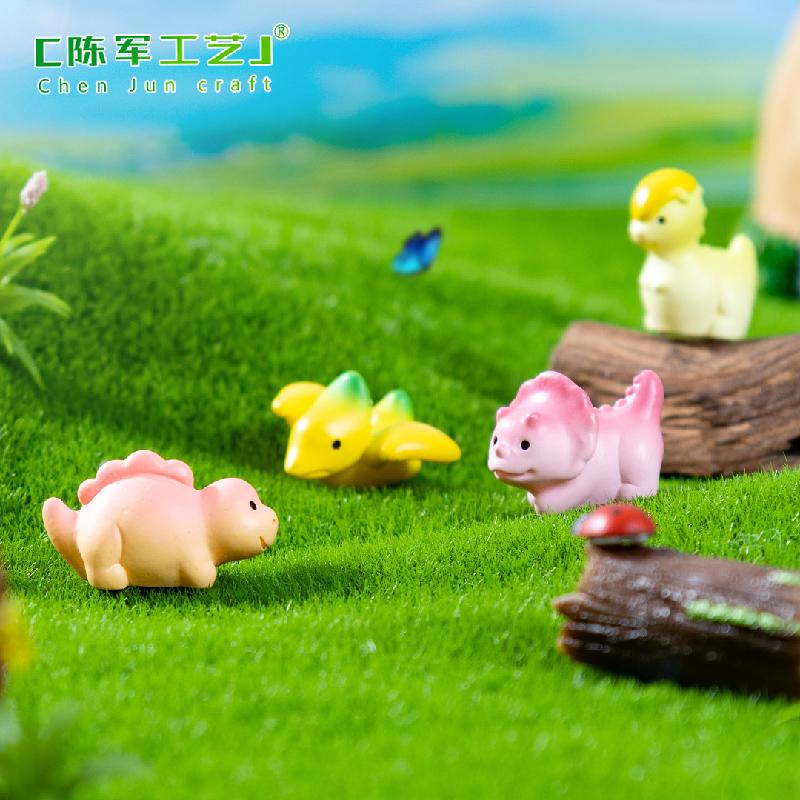 Phụ Kiện Tiểu Cảnh 跨境新品微景观创意三角龙剑龙多彩恐龙 DIY装饰品配件迷你小摆件