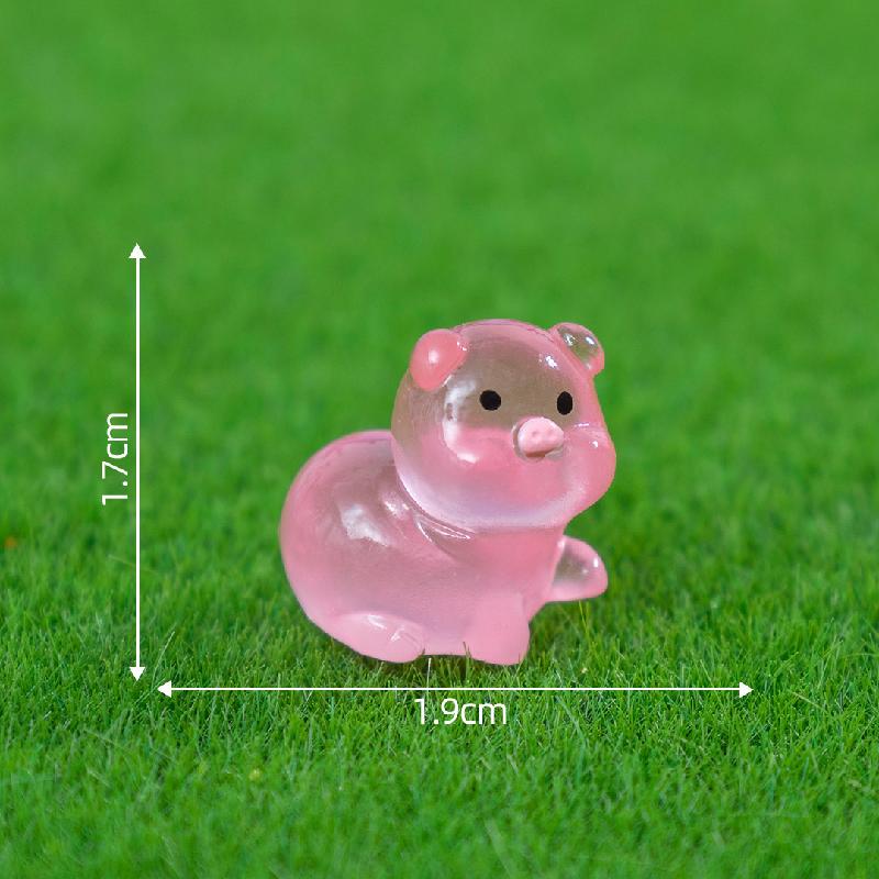 微景观可爱夜光胖墩墩小猪萌粒公仔DIY 装饰品配件迷你桌面小摆件