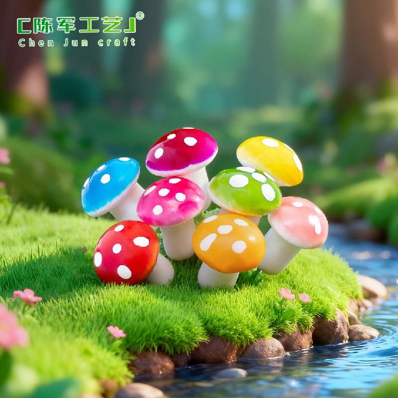 Phụ Kiện Tiểu Cảnh Mô hình nấm mini màu sắc, phụ kiện tiểu cảnh đáng yêu (ZC-20)
