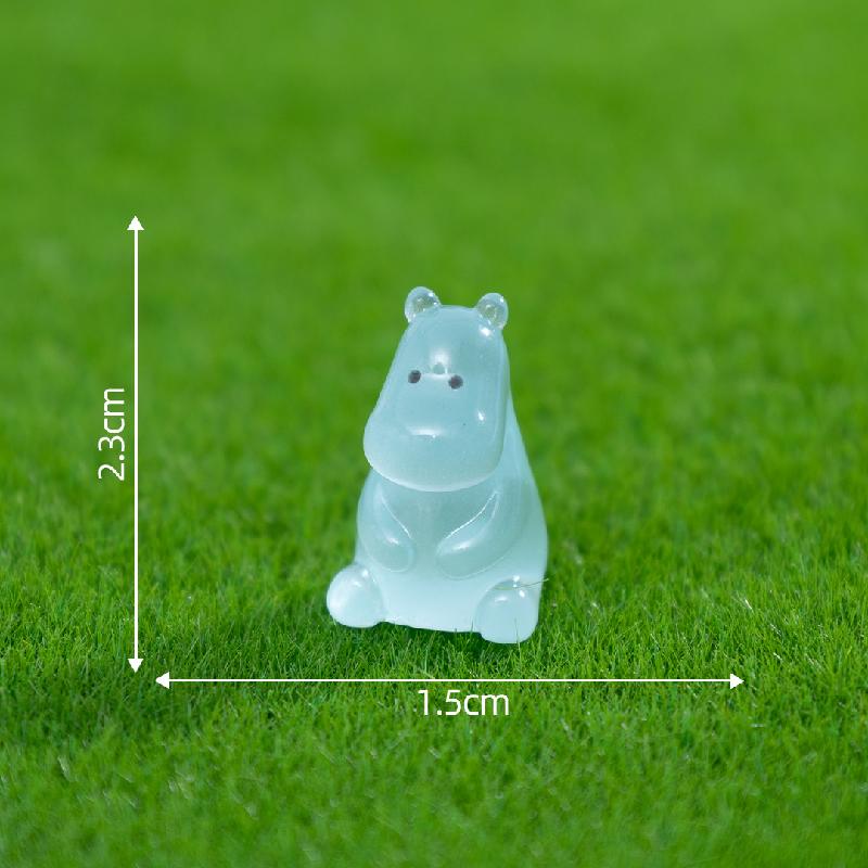 Tiểu cảnh hà mã phát sáng DIY, phụ kiện tiểu cảnh mini resin garden treo bàn đáng yêu (ZC-1391)