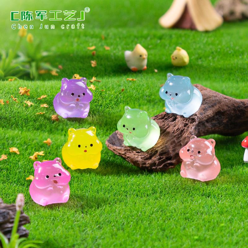 Phụ Kiện Tiểu Cảnh 微景观创意可爱夜光胖胖小仓鼠 园艺造景DIY装饰品配件迷你小摆件