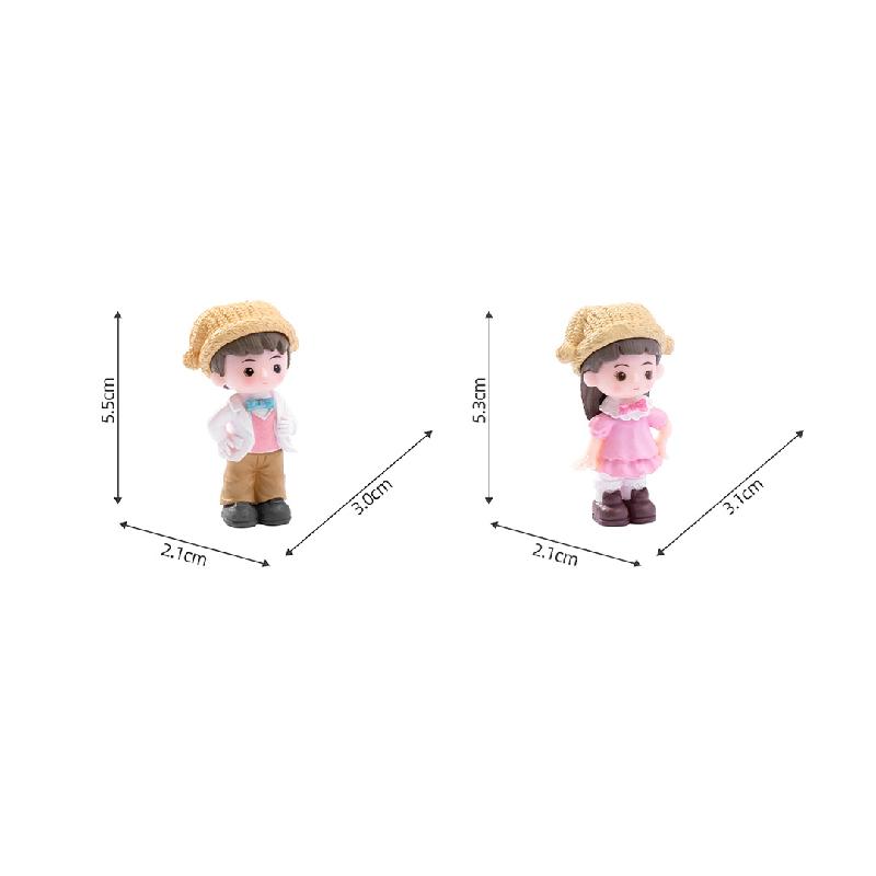 Tiểu cảnh đôi tình nhân mũ chú hề mini trang trí xe DIY (ZC-1065)