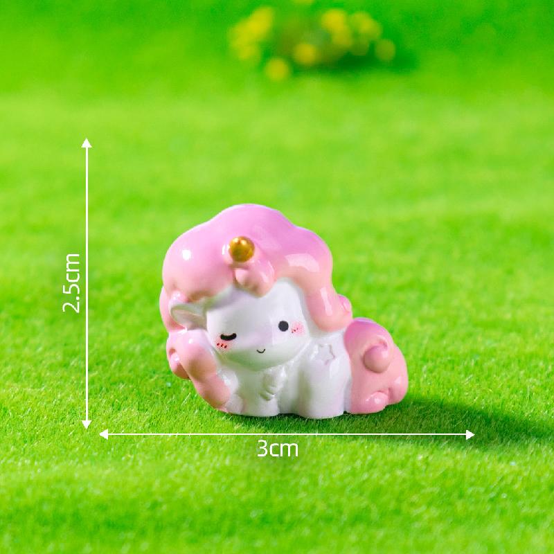 Tiểu cảnh kỳ lân cầu vồng DIY, phụ kiện tiểu cảnh mini garden resin treo bàn đáng yêu (ZC-1415)