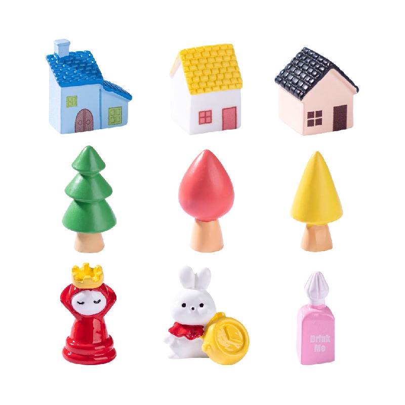 跨境微景观创意房子小树棋子园艺造景 DIY装饰品挂配件迷你小摆件