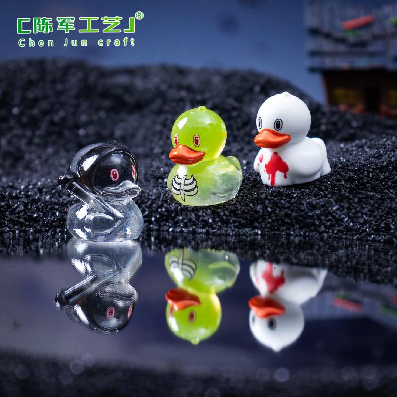 Phụ Kiện Tiểu Cảnh 跨境新品微景观创意小黄鸭万圣节造景 DIY装饰品挂配件迷你小摆件