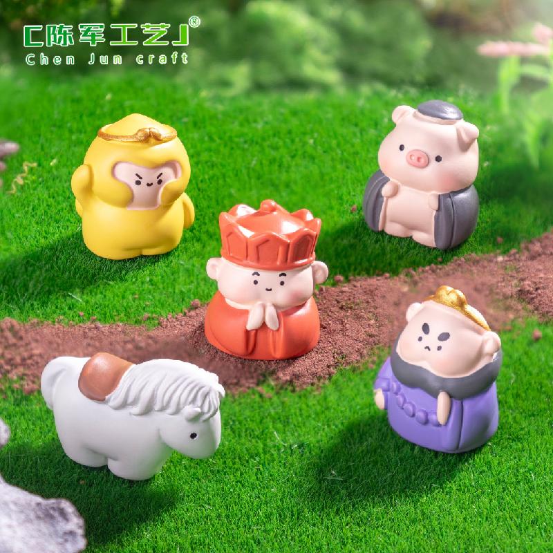 Phụ Kiện Tiểu Cảnh 微景观创意西游记悟空八戒公仔 DIY装饰品配件迷你车载桌面小摆件