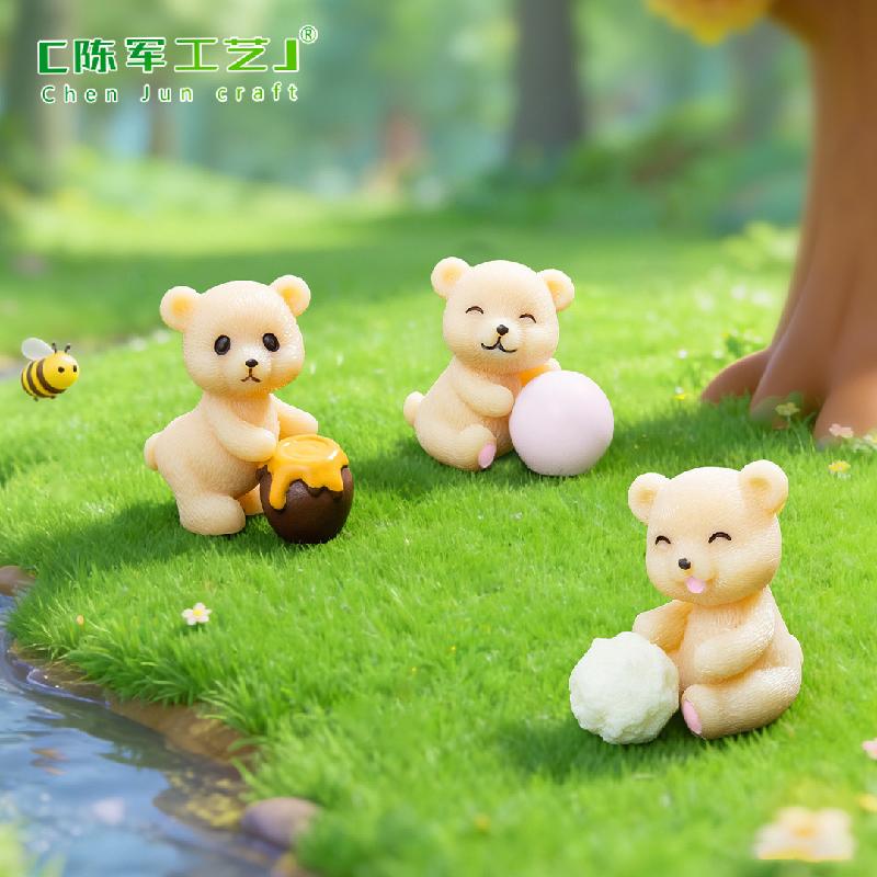 Phụ Kiện Tiểu Cảnh Tiểu cảnh gấu nhỏ với bóng tuyết, trang trí cây cảnh dễ thương (ZC-564)
