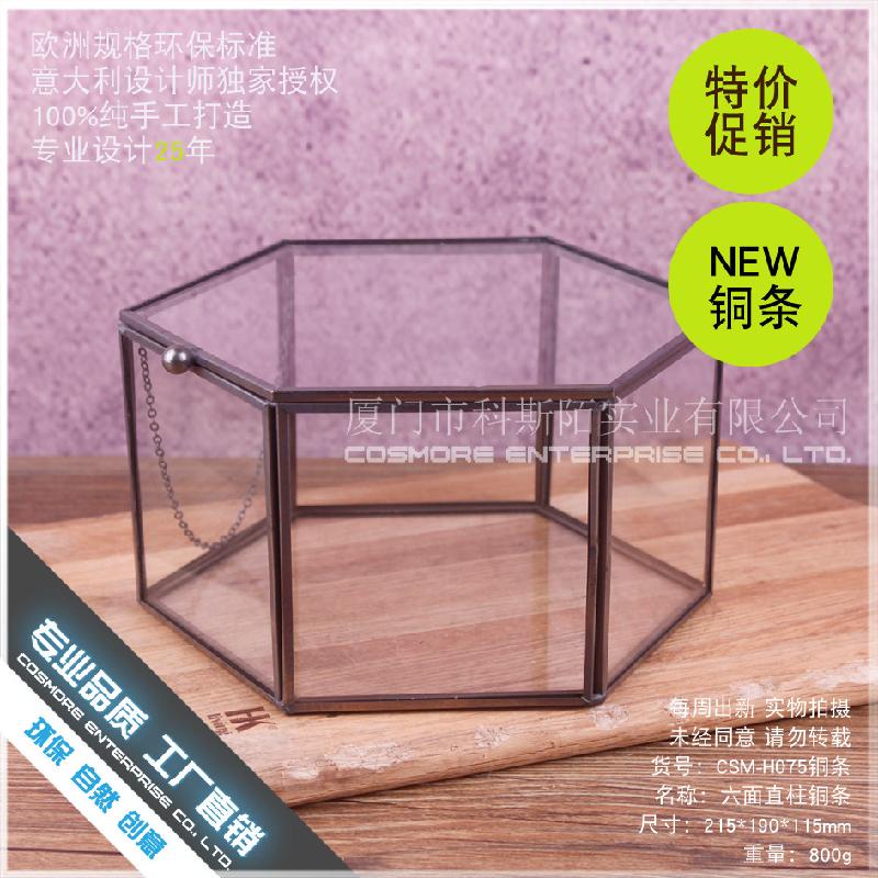 Chậu Đa Giác DG-220 Hộp hoa cối xay của đồng thanh, cửa sổ kính trục thẳng sáu mặt