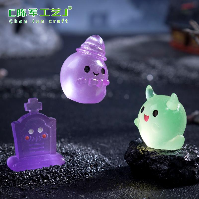 Phụ Kiện Tiểu Cảnh 跨境新品微景观创意夜光小怪兽精灵 DIY装饰品配件迷你树脂小摆件