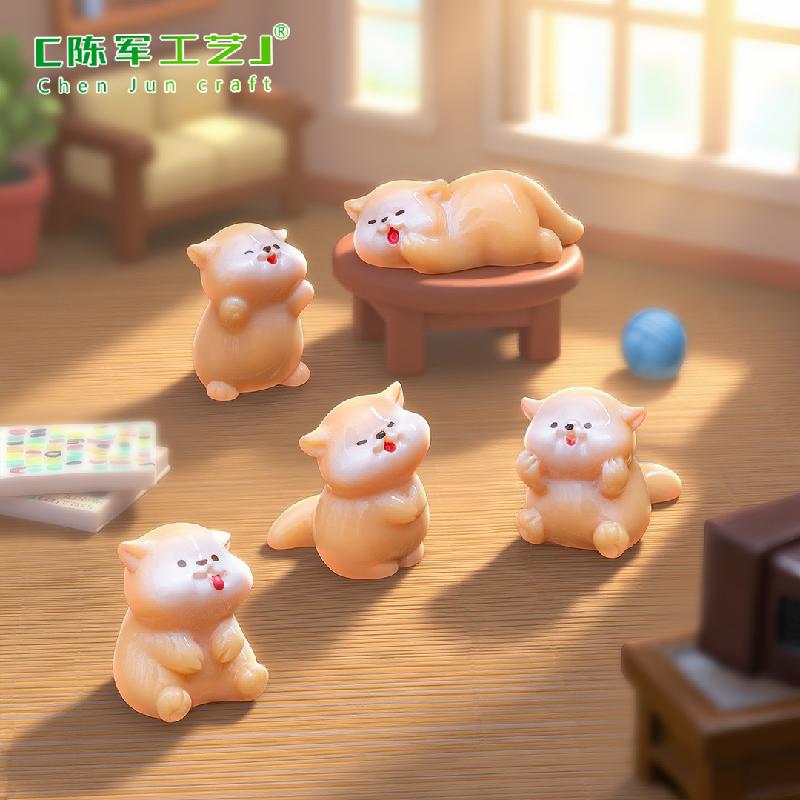 Phụ Kiện Tiểu Cảnh 微景观创意可爱小水獭萌粒公仔娃屋 DIY装饰品配件迷你桌面小摆件