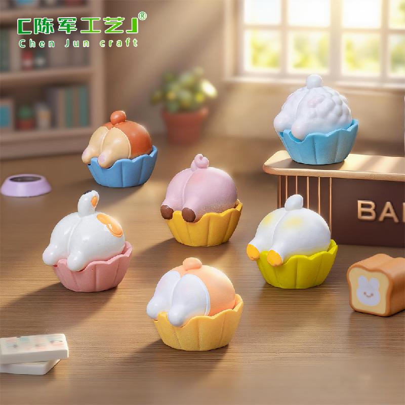 Phụ Kiện Tiểu Cảnh 微景观创意小动物pp蛋糕胚萌粒娃屋 DIY装饰品配件迷你树脂小摆件