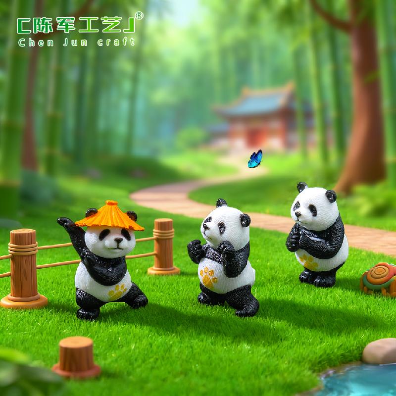 Phụ Kiện Tiểu Cảnh Tiểu cảnh gấu trúc võ thuật, phụ kiện trang trí chậu cây (ZC-298)