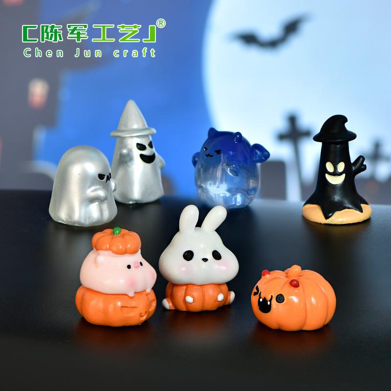 Tiểu cảnh Halloween ma và bí ngô, phụ kiện quả cầu (ZC-165)