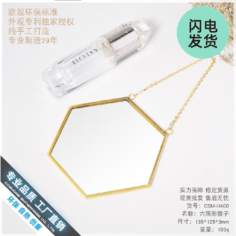 Chậu Đa Giác Gương lục giác vàng phong cách Bắc Âu (DG-126)