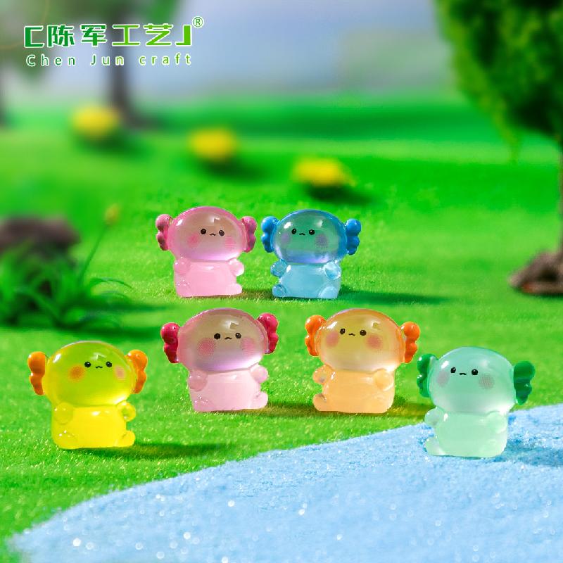 Phụ Kiện Tiểu Cảnh 跨境外贸微景观创意夜光胖胖六角龙公仔 DIY装饰品配件迷你小摆件
