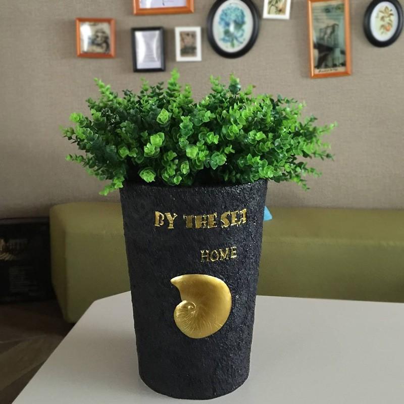 Chậu Cây Resin Chậu cây resin cỡ lớn phong cách châu Âu vintage, chậu trang trí khách sạn, showroom và sảnh (RG-255)